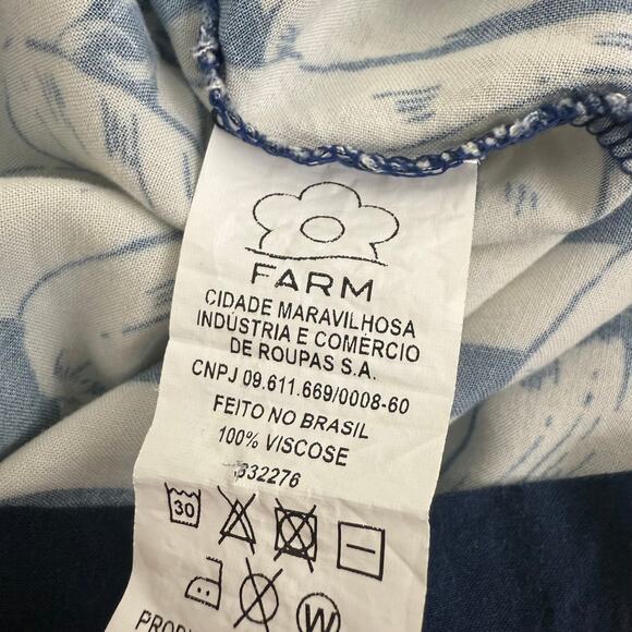 Farm Rio Womens Crewneck Striped Floral Navy/White Half Sleeve Mini Dress Medium - Picture 10 of 10